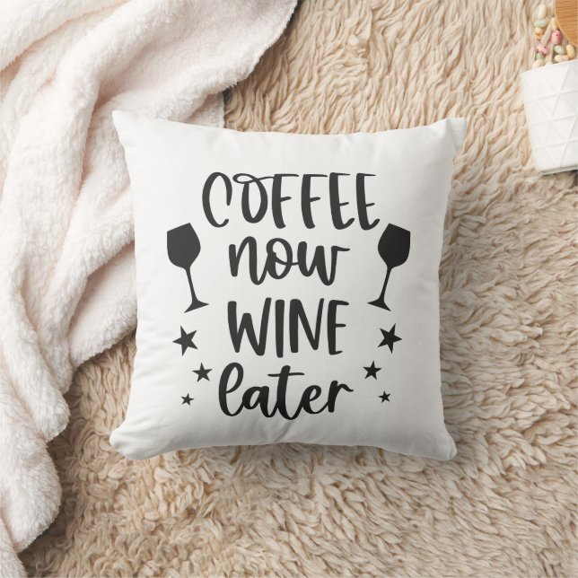 Rolig kaffe nu vin senare kudde (Filt)