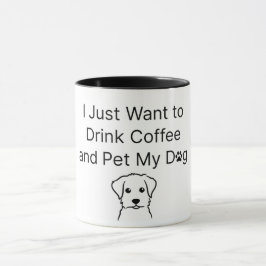 Rolig "Kaffe och hund" Sarksatisk Citat Kopp