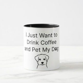 Rolig "Kaffe och hund" Sarksatisk Citat Kopp