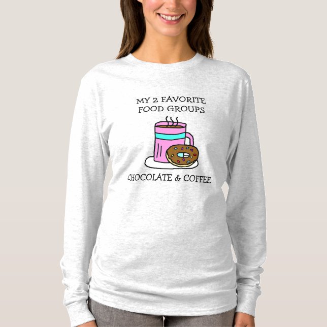 Rolig kaffe och munkarHumor T Shirt (Framsida)