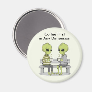 Rolig kaffe och utomjordingar magnet