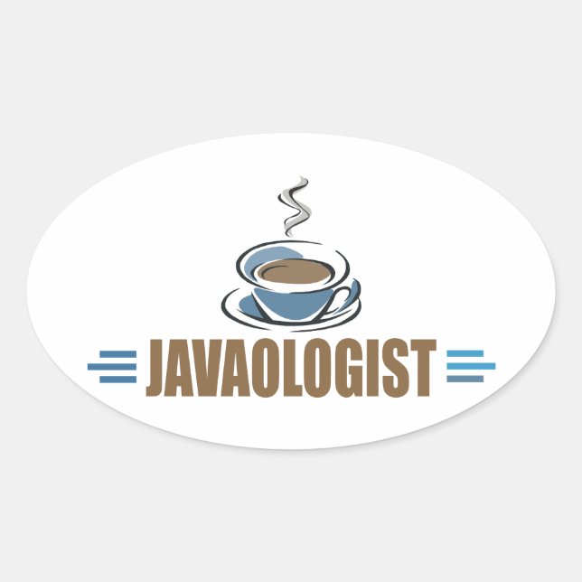 Rolig kaffe ovalt klistermärke (Framsida)