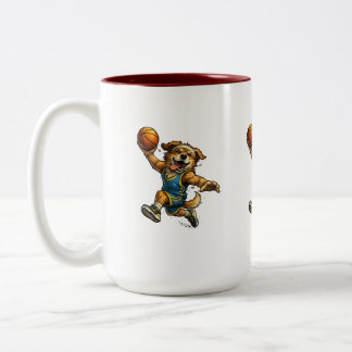 Rolig Kaffe/Te-mugg med Basketbollhund – Cool Idro Två-Tonad Mugg