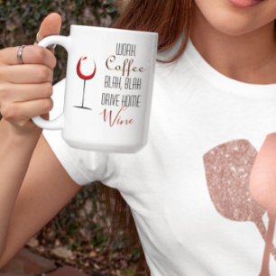 Rolig kaffe vin älskare på jobbet kaffemugg