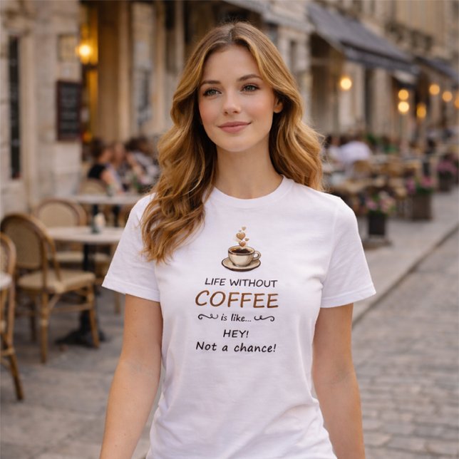 Rolig Kaffeälskare - Livet Utan Kaffe T-Shirt (Funny Coffee T-Shirt)