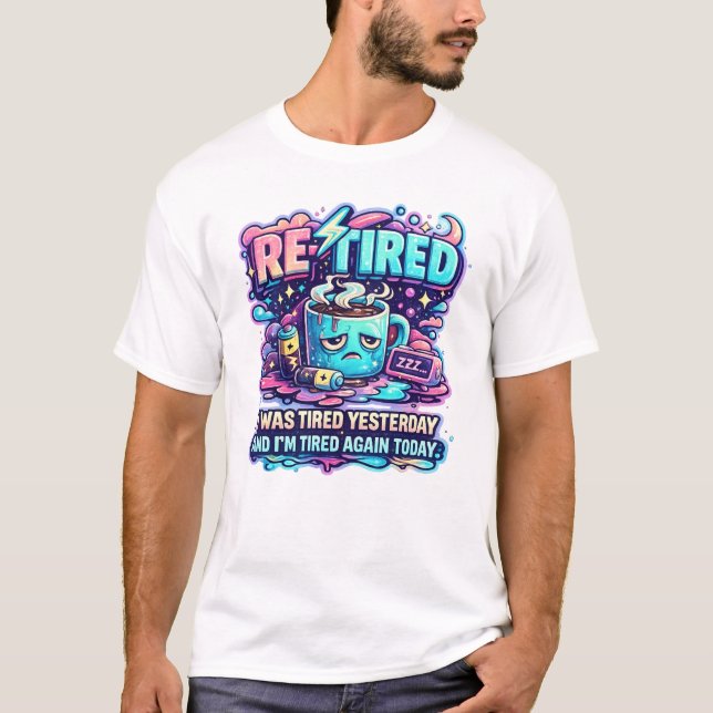 Rolig Kaffeälskare Retro Typografi T Shirt (Framsida)