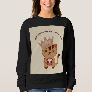 Rolig kaffebasar katt-skjorta t shirt