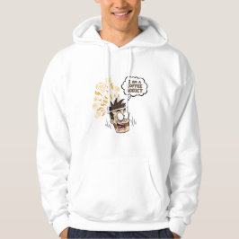 Rolig kaffeberoende energisk tecknad hoodie T-shir