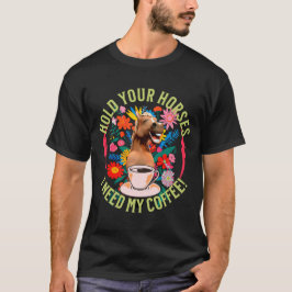 Rolig kaffeböns-häst humor t shirt