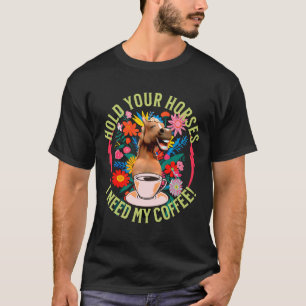 Rolig kaffeböns-häst humor t shirt