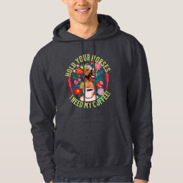 Rolig kaffeböns hästhumor hoodie