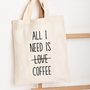 Rolig kaffecitat Enkel minimalism Tygkasse