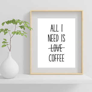 Rolig kaffecitat Enkel Minimalistisk Poster