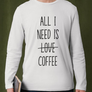 Rolig kaffecitat Enkel minimalistisk vit T Shirt