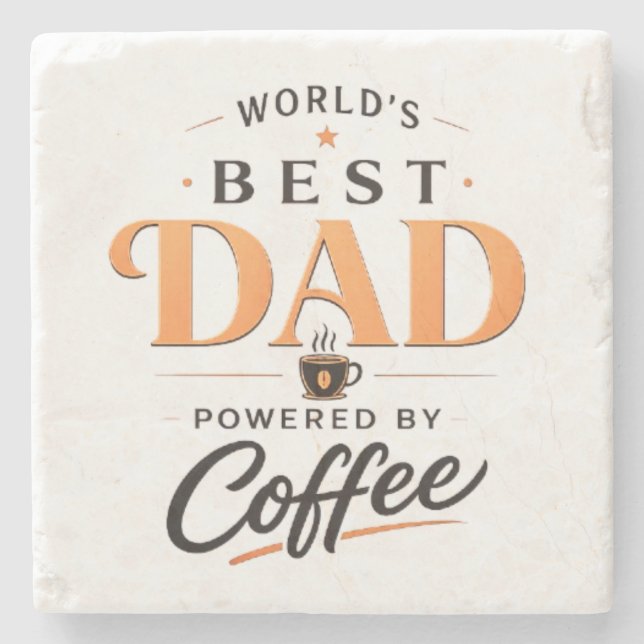 Rolig kaffefanatiker pappa-design stenunderlägg (Framsidan)