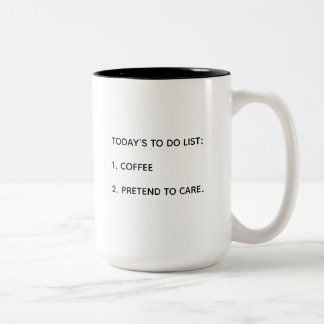 rolig kaffehumor kollega citat minimalistisk svart Två-Tonad mugg