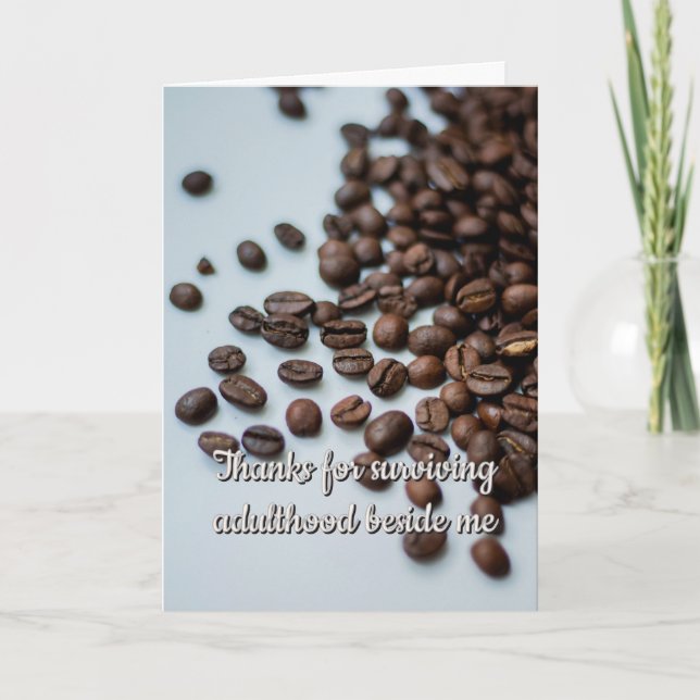 Rolig kaffehumor vänskap Grattis-kort Kort (Framsida)