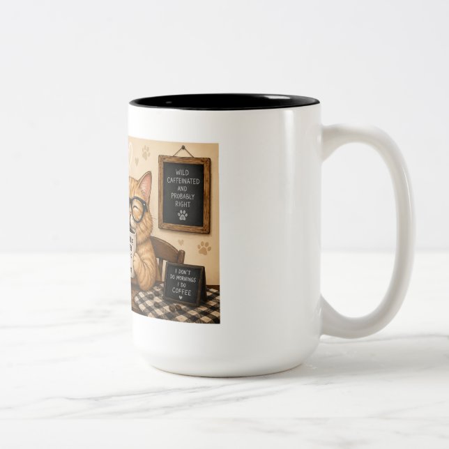 Rolig kaffekattmugg Två-Tonad mugg (Höger)