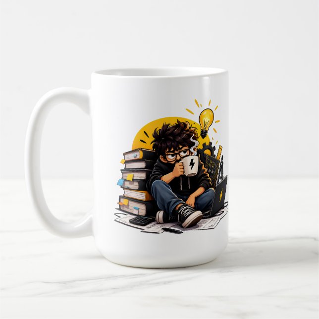 Rolig kaffekopp för ingenjörspresent, studentstudi (Vänster)