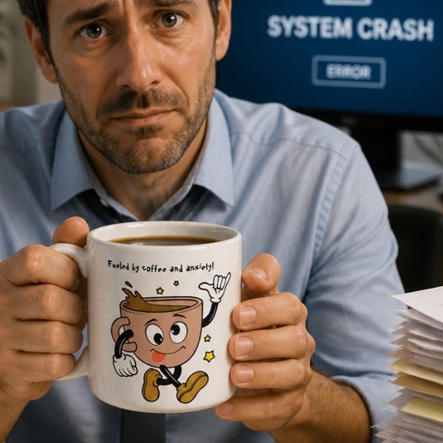 Rolig kaffekopp och ångest kaffemug (Skapare uppladdad)