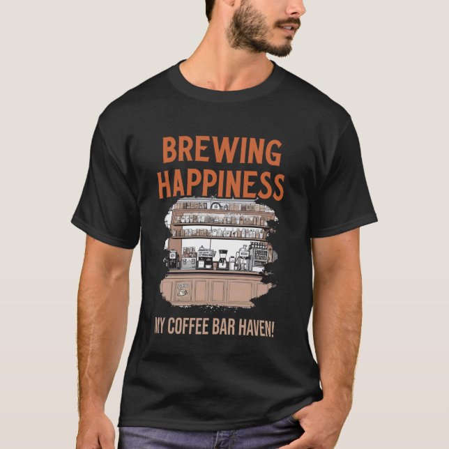 Rolig kaffememe café bartender kaffefanatiker kaff t shirt (Framsida)