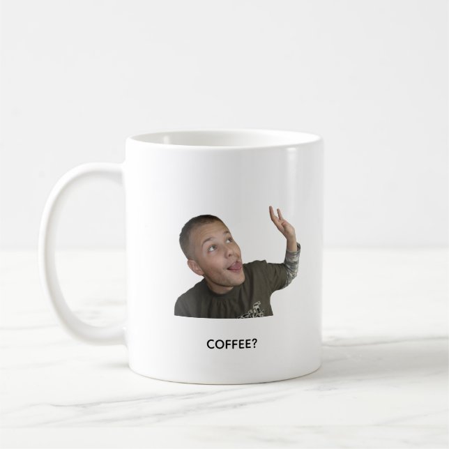 Rolig kaffemug med meme – “Kaffe? På väg!” Kaffemugg (Vänster)