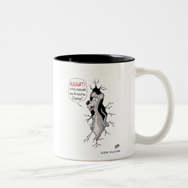 Rolig kaffemugg: Flyttat vem min ost? Två-Tonad Mugg (Höger)