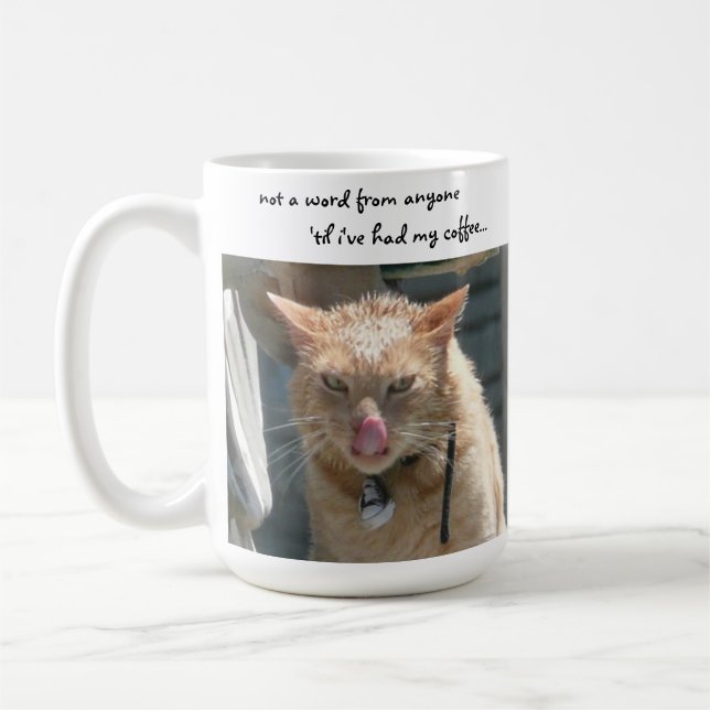 Rolig kaffemugg för Grumpy katt (Vänster)
