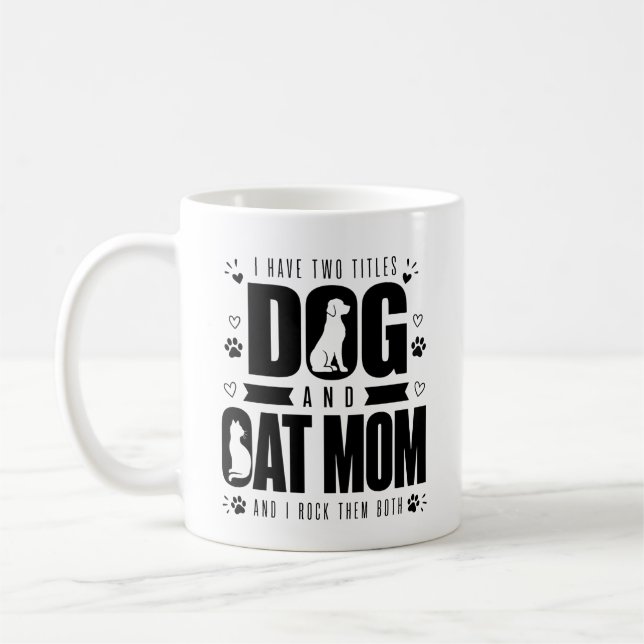 Rolig kaffemugg för hund- och kattmamma - present  (Vänster)