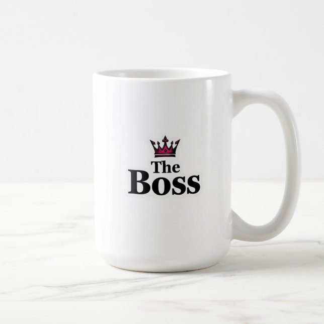 Rolig kaffemugg för ledarskap med krona för honom (Höger)