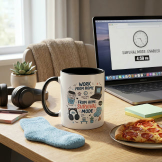 Rolig kaffemugg för överlevnadsläge hemifrån