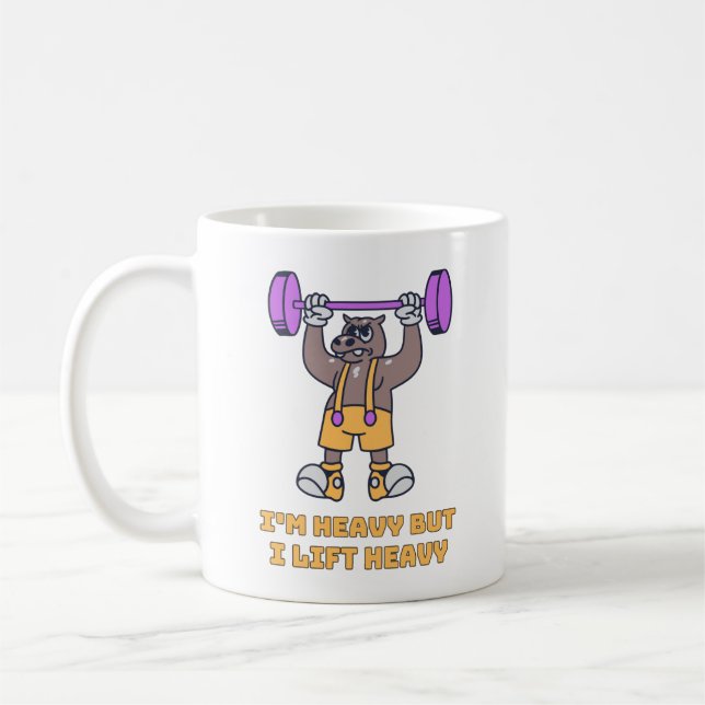 Rolig Kaffemugg för Tyngdlyftning med Björn (Vänster)