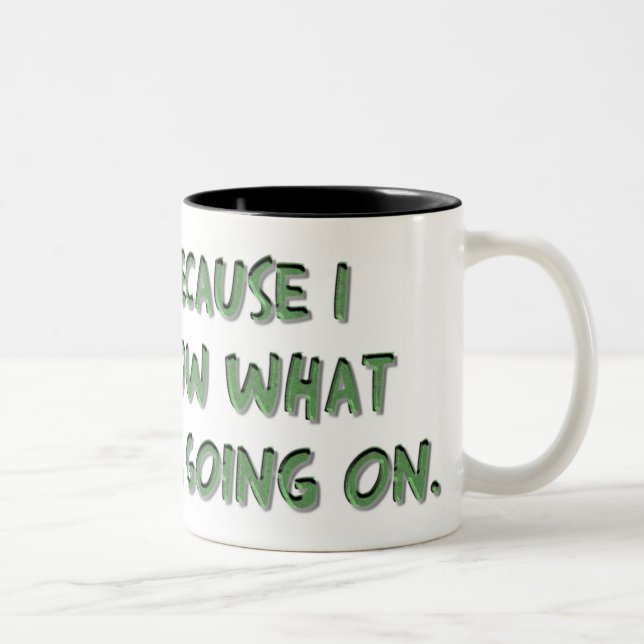 Rolig kaffemugg med humoristiskt ordstäv (Höger)