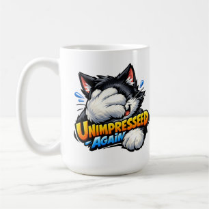 Rolig kaffemugg med ointresserad katt - Grinig arb