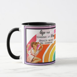 Rolig kaffemugg present till bästa vän "Ålder/Vin"