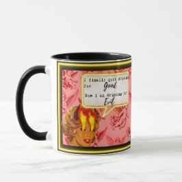 Rolig kaffemugg present till bästa vän "Bra/ond"