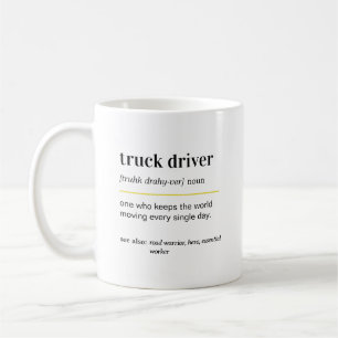 Rolig kaffemugg som present till lastbilschaufför