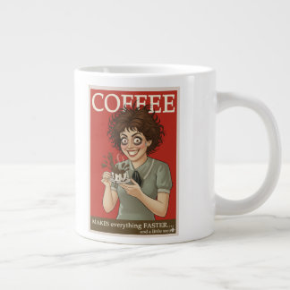 Rolig kaffemugge “Kaffet gör allt snabbare… Jumbo Mugg
