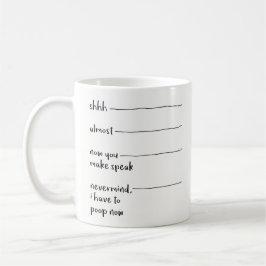 Rolig kaffemugggåva - du maj talar nu, poopen kaffemugg