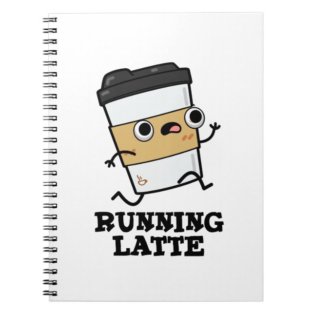 Rolig kaffepuns med latte anteckningsbok (Framsidan)