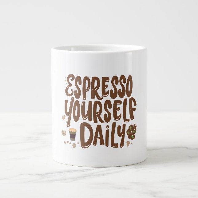 Rolig kaffeskämt jumbo mugg (Framsidan)