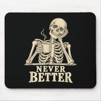 Rolig kaffeskelett gotisk Halloween koffein Musmatta