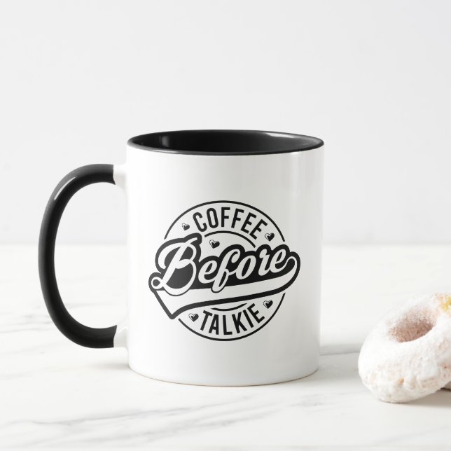 Rolig kaffesnack ordkonst  mugg (Med munk)