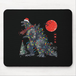 Rolig Kaiju Tomte Jul Monster Xmas Ljus Musmatta