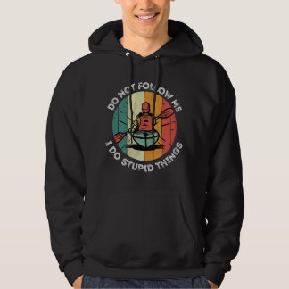 Rolig Kajak Kanotpaddling Båt Sommarmode Grafik Hoodie
