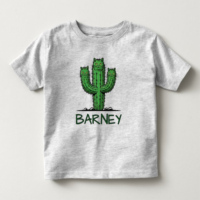 Rolig kaktus med kattansikten t shirt (Framsida)