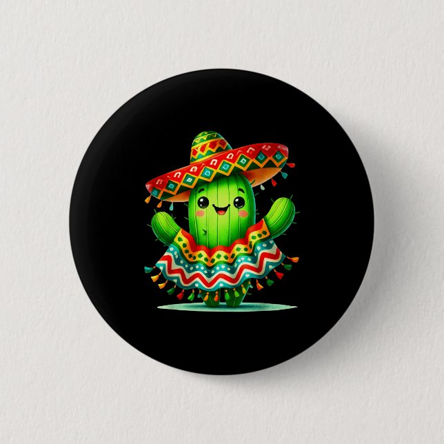 Rolig kaktus poncho cinco de mayo pojkar barn mexi knapp (Framsida)
