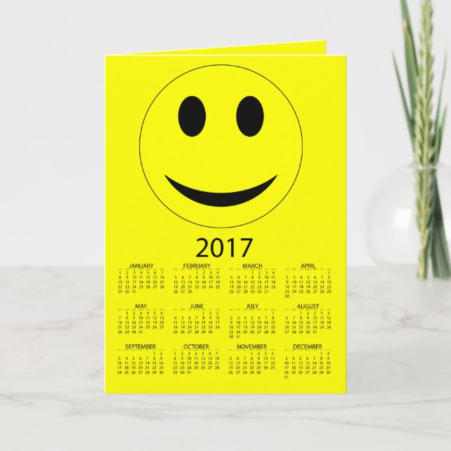 Rolig kalender för gott nytt år 2017 helgkort (Framsida)