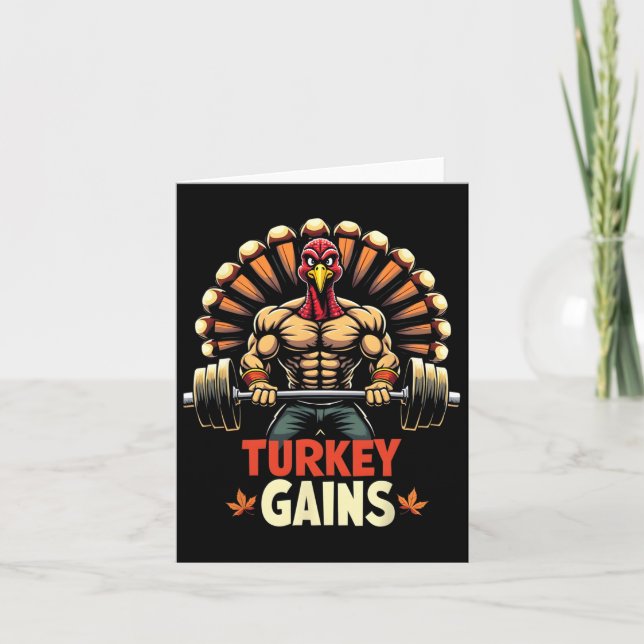Rolig kalkon för tacksgiving får motivation gym or kort (Framsida)
