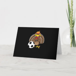 Rolig kalkon fotboll soccer present till thanksgiv kort